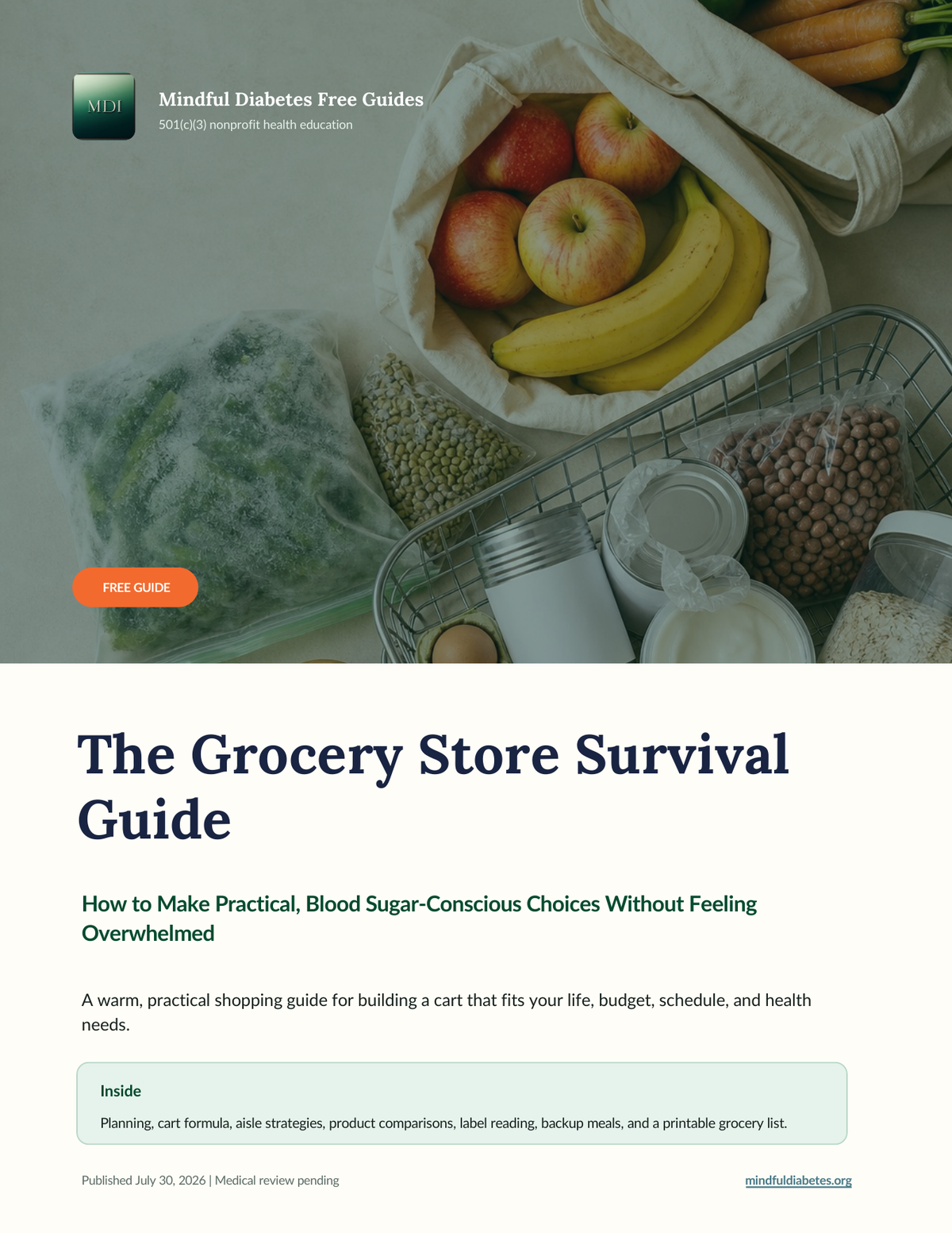 Cover preview for The Grocery Store Survival Guide free guide.