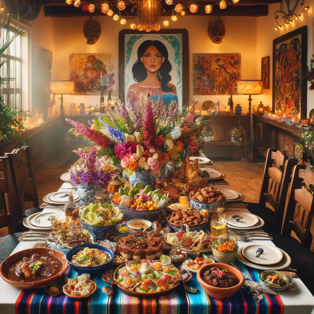 Assortment of Latin dishes on a beautifully set table, showcasing the diversity of Latin cuisine.