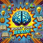 A plate of leafy greens, blueberries, salmon, and walnuts representing the MIND diet for brain health.