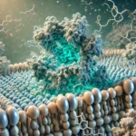 Illustration of the insulin signaling pathway from taste buds to glucose uptake in cells