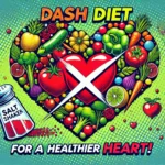 A plate of fruits, vegetables, whole grains, and lean protein representing the DASH diet.
